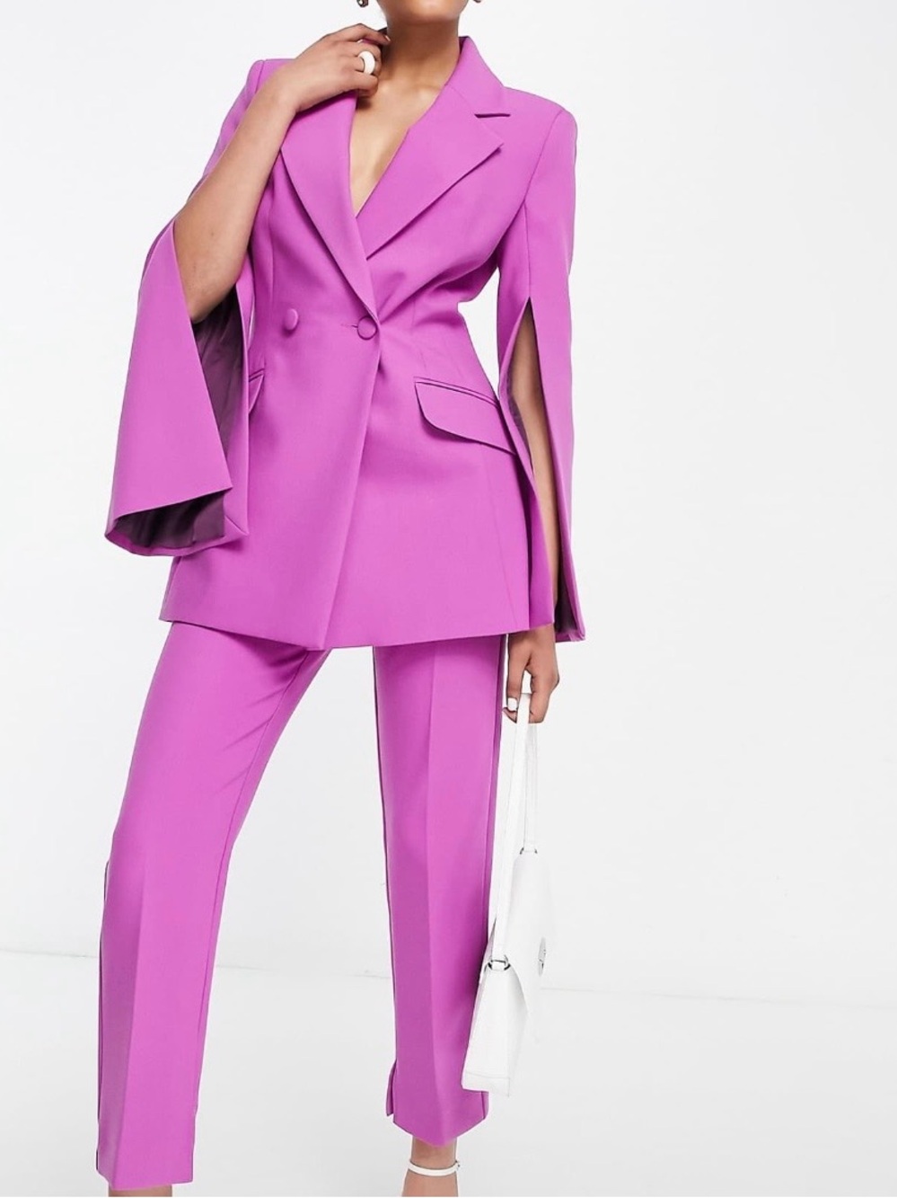 ASOS Purple Double-Breasted Blazer and Pants Matching Set - Picture 7 of 11